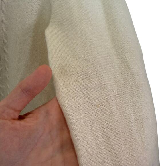 Pendleton 100% Cashmere Cable Knit Sweater Ivory M Vintage - Picture 7 of 13